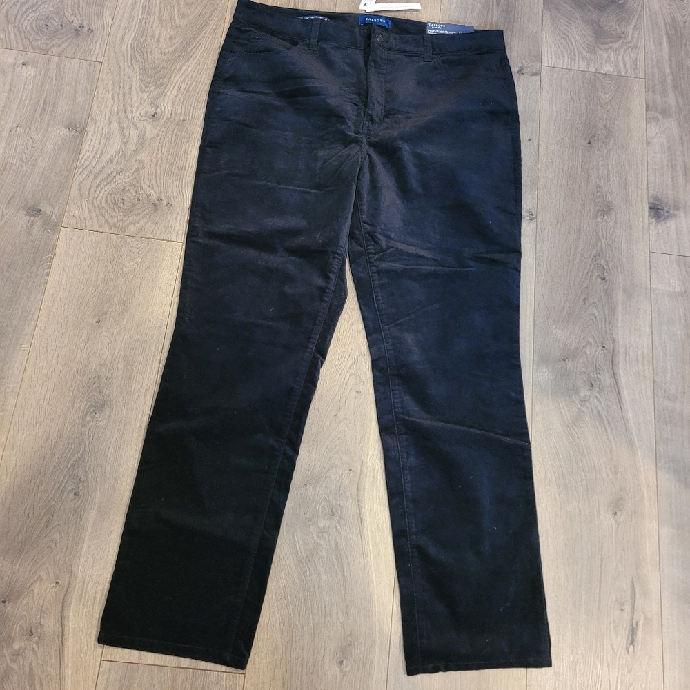 NWT Talbots black Flawless High-Waist Straight-Leg Women’s Size 16 pants Velvety